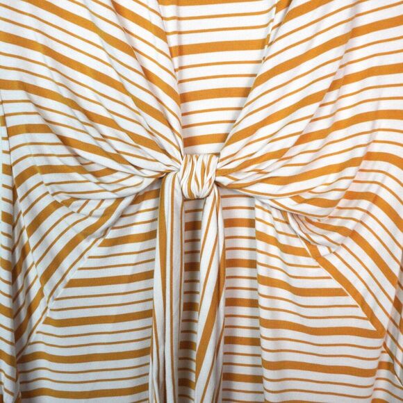 Altar'd State Striped Yellow and White Mini Dress Tie Front Sz S EUC Summer - Picture 4 of 5